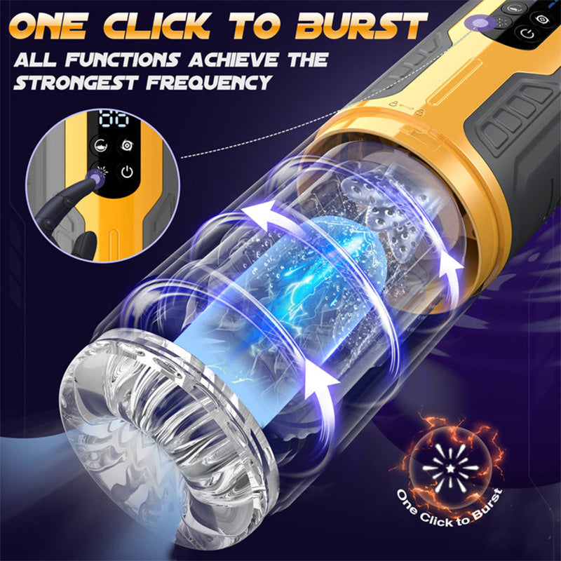 Truly Waterproof 3 In 1 Airplane Cup 7 Thrusting Rotation Fully Automatic Men Sex Toys