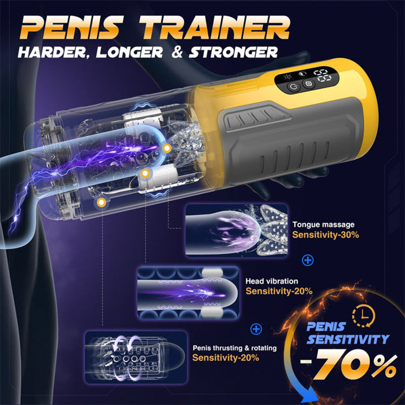 Truly Waterproof 3 In 1 Airplane Cup 7 Thrusting Rotation Fully Automatic Men Sex Toys