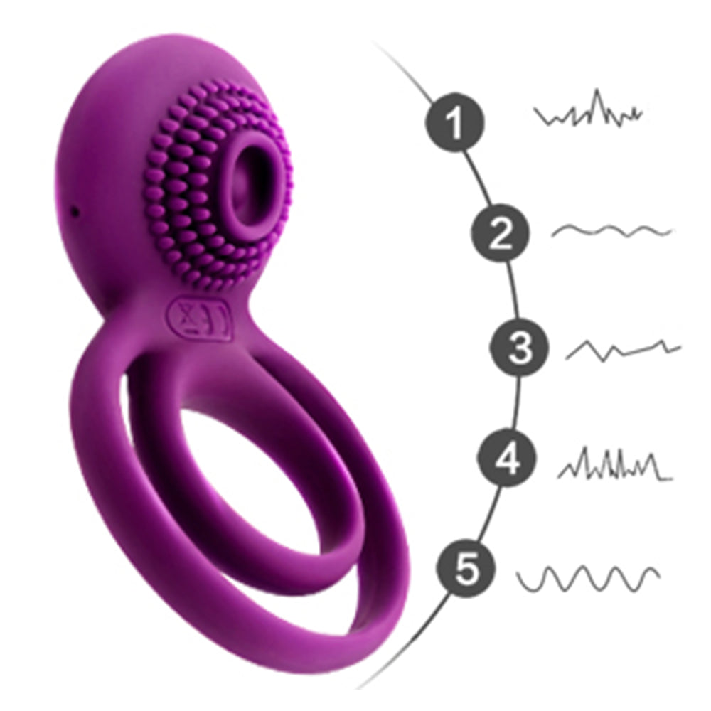 Vibrating Dual Penis Rings Clitoral Vibrator G-Spot Stimulators