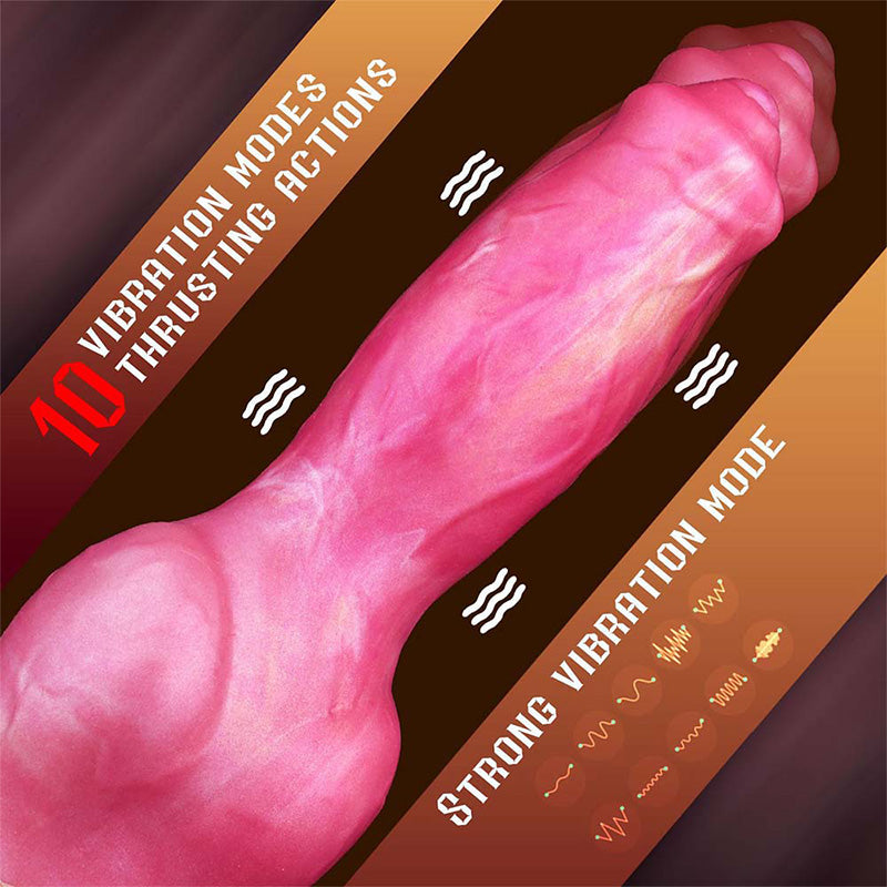 Wireless Remote Control 10 Telescopic Vibrating Special-Shaped Silicone Fantasy Dildo