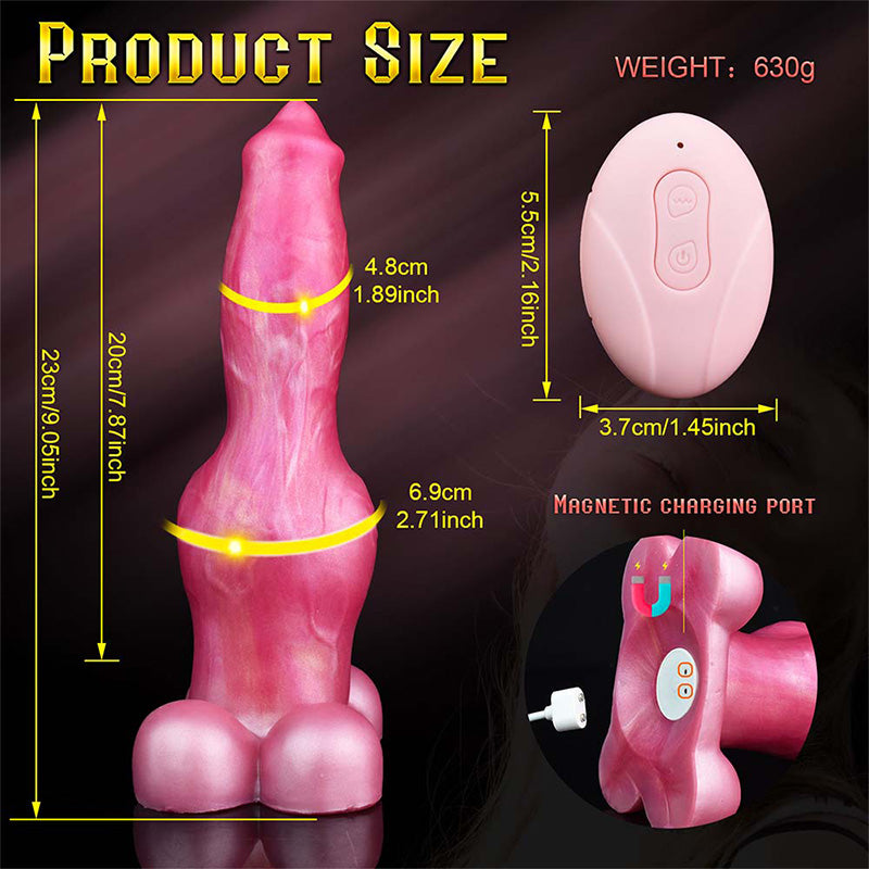 Wireless Remote Control 10 Telescopic Vibrating Special-Shaped Silicone Fantasy Dildo