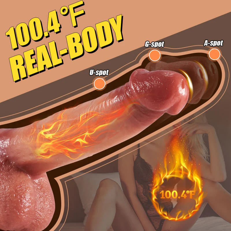 9 Vibrating 3 Thrusting Swinging Heating Lifelike Dildo