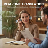 🌎 AI Wearable Translator – 165+ Language Two-Way Voice Translation Device, Real-Time AI Language Translator with Smart Learning, Bluetooth Connectivity for Travel, Work & Everyday Conversations