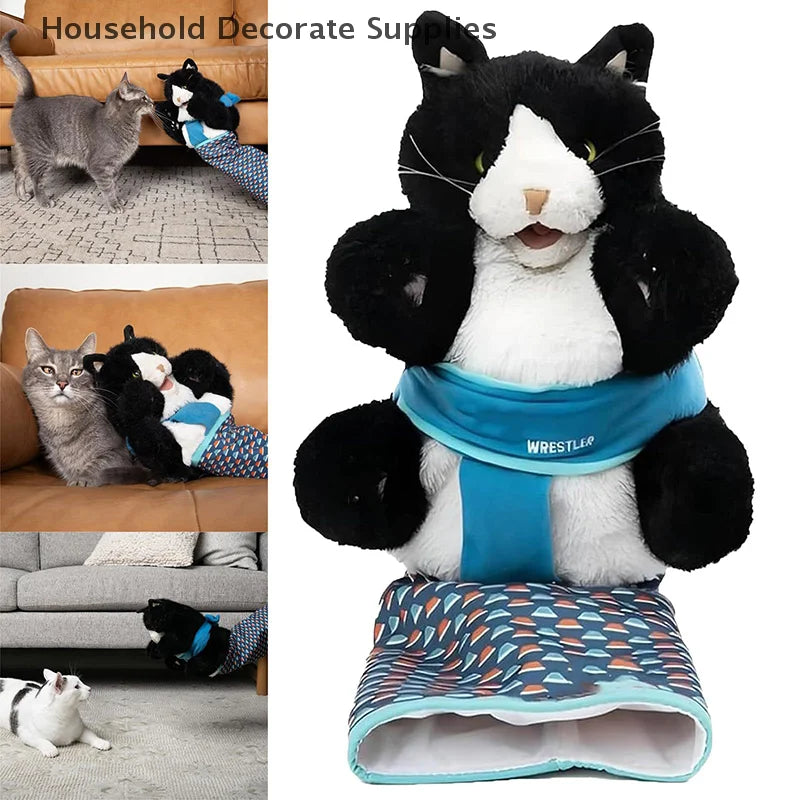 Cats Puppet Wrestler Cat Wrestling Toy Puppet Interactive Hand Puppet With Tough Padding Creative Home Pet Boredom-Busting Toys