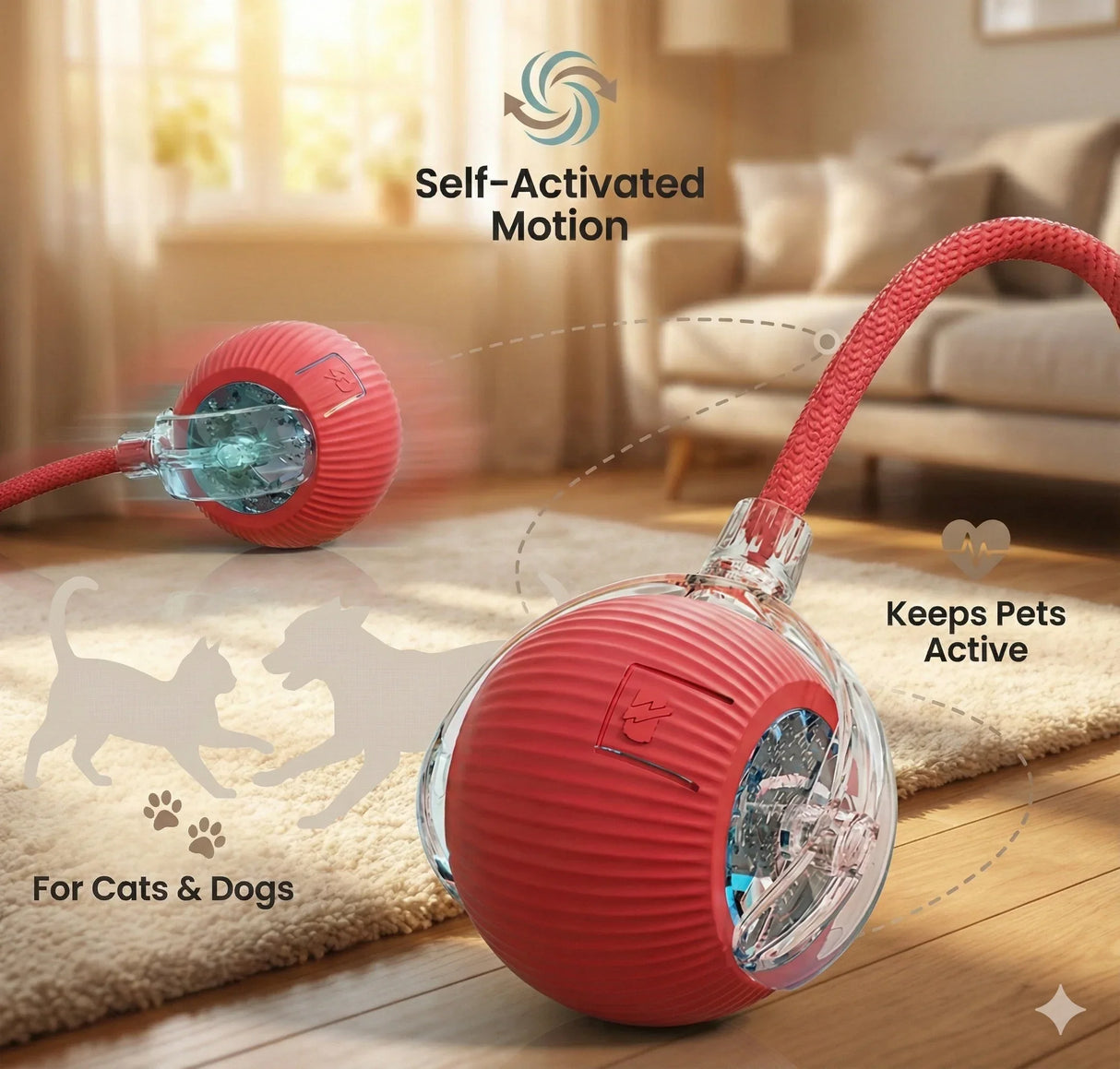 The Ultimate Auto-Moving Chase Ball for Cats & Dogs 2 Pack