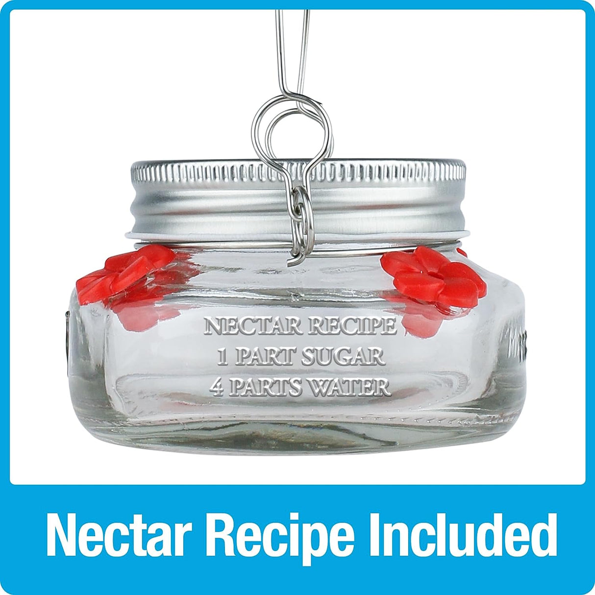 🎉 Beautiful Plastic Jar Hummingbird Feeder W/ Four Ports
