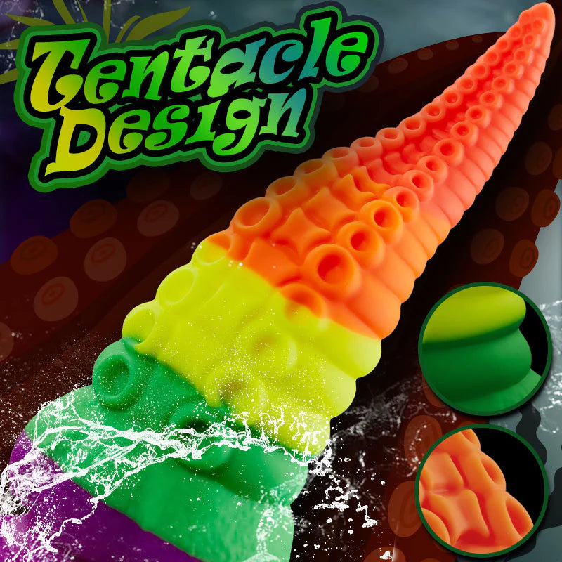 Colorful Tentacle Dildo With Suction Cup Huge Anal Plug 8.66 Inch
