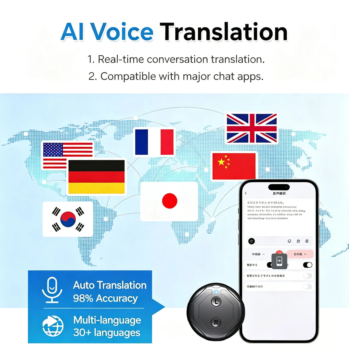 🔥LAST DAY 50% OFF 🌎 K18 AI Smart Translator 2026– Break Language Barriers & Connect With the World