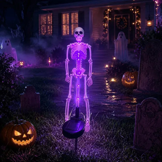 💀💜 Solar Skull Garden Stake Light