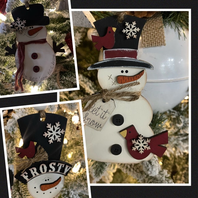 ☃️Snowman Christmas Ornaments Wood Ornaments🎅