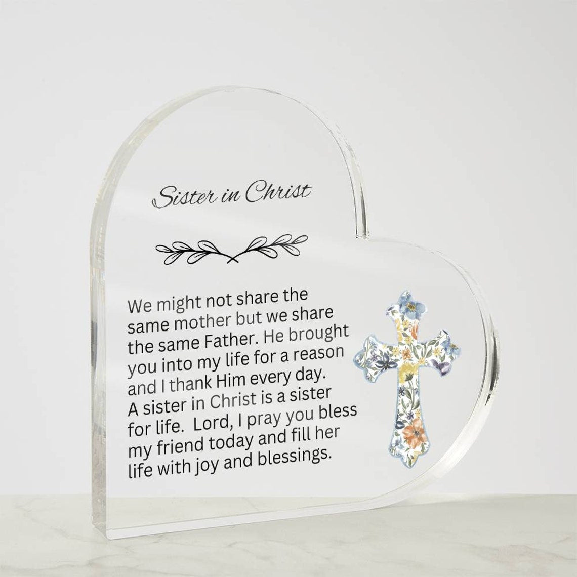 Encourage Imprinted Heart Ornaments Christian Friends Religious Gifts