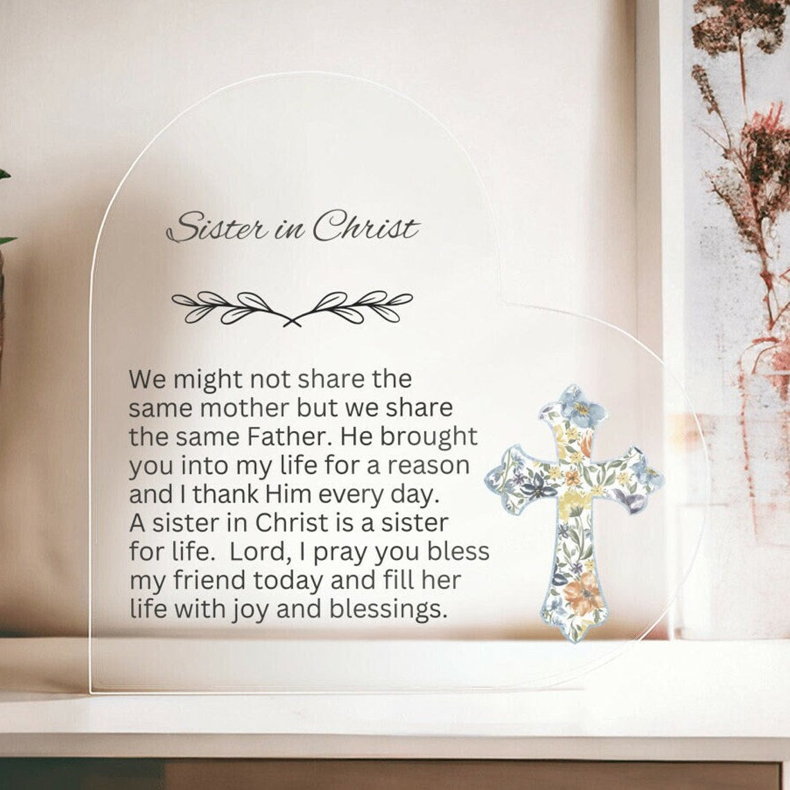 Encourage Imprinted Heart Ornaments Christian Friends Religious Gifts