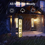 Solar Lighted House Address Numbers Sign