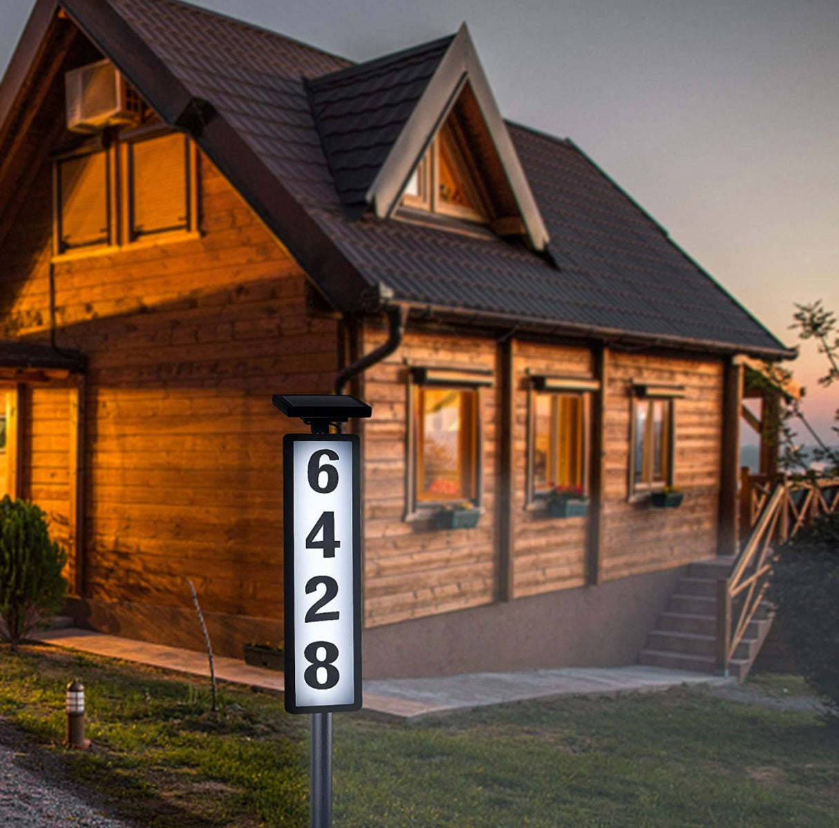 Solar Lighted House Address Numbers Sign