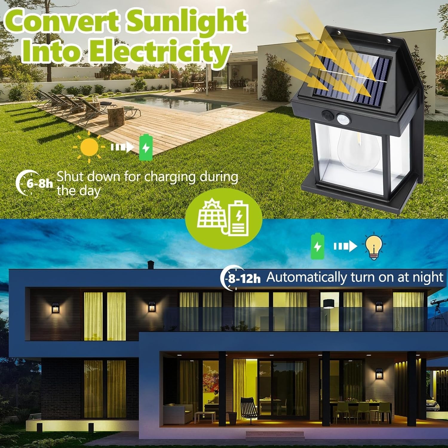 Solar Powered Outdoor Wall Light