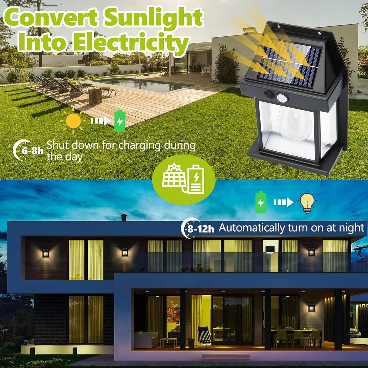Solar Powered Outdoor Wall Light