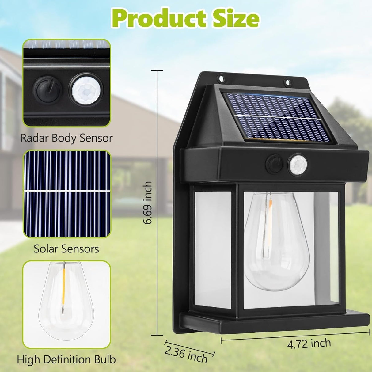Solar Powered Outdoor Wall Light