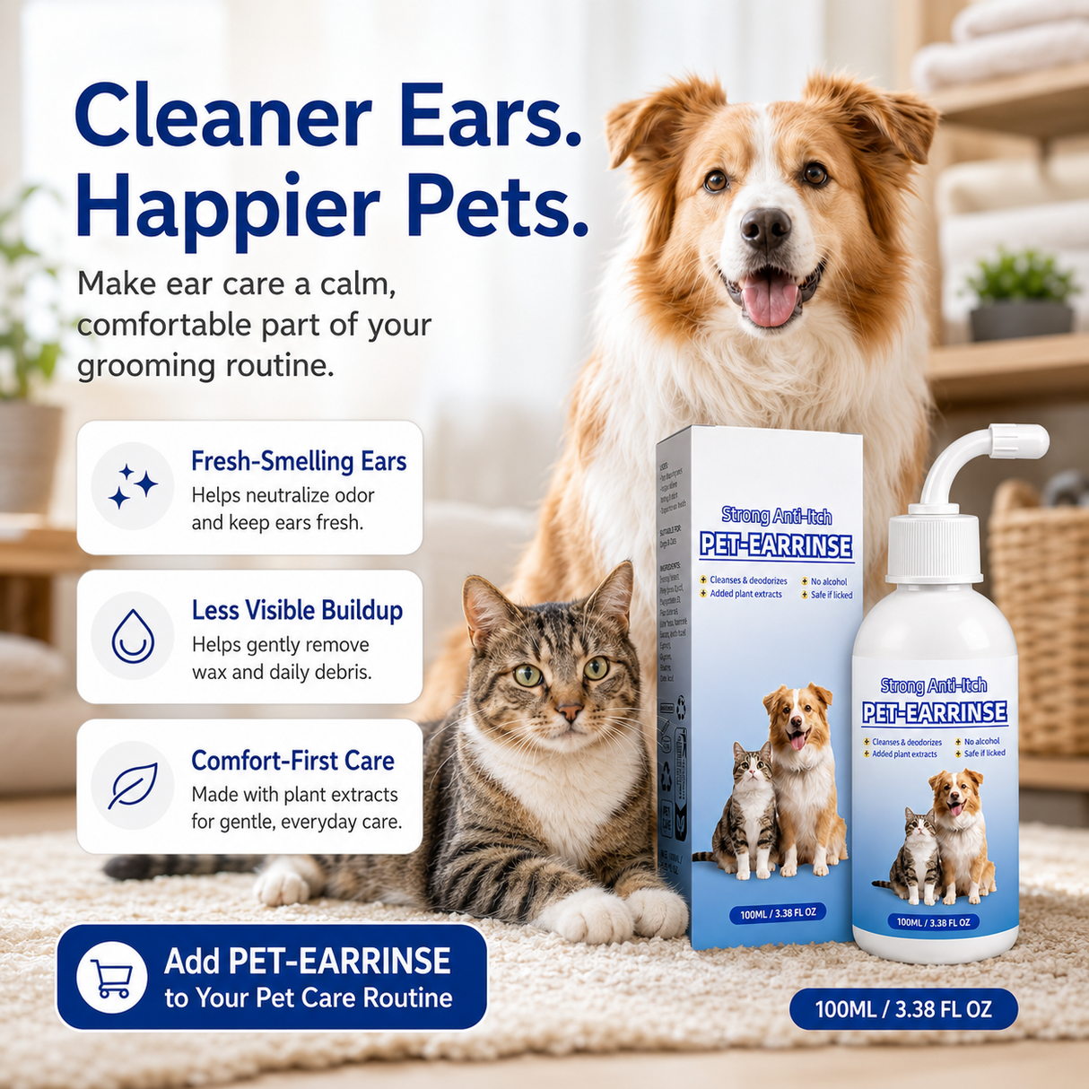 Gentle Pet Ear Cleansing Solution – 2 Pack