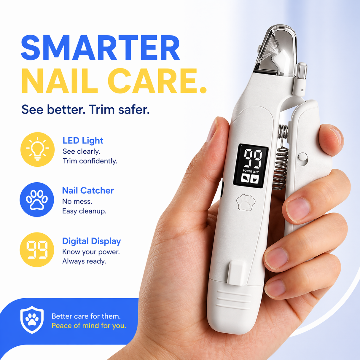 2-in-1 Smart Pet Nail Clipper & Grinder