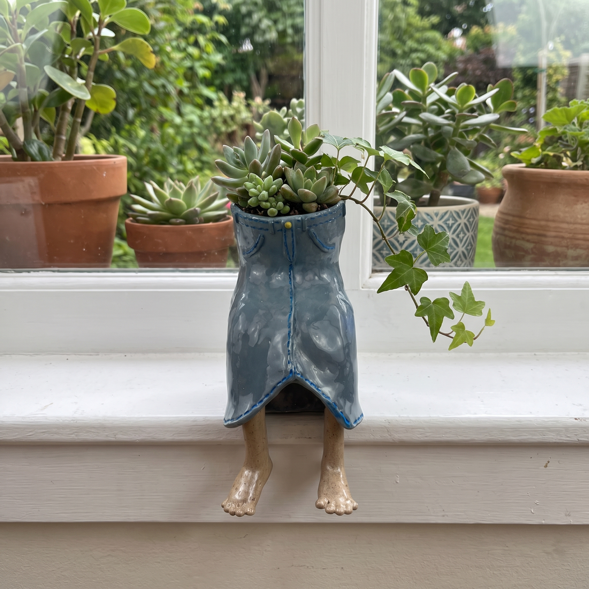 Dangling-Legs Character Planter Pot