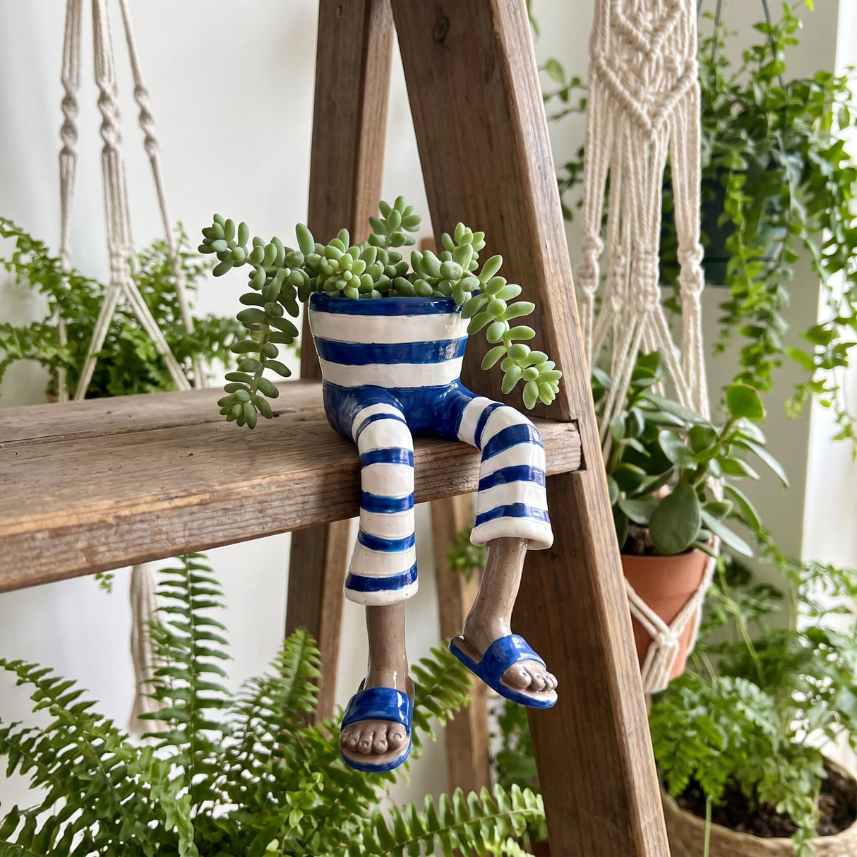 Dangling-Legs Character Planter Pot