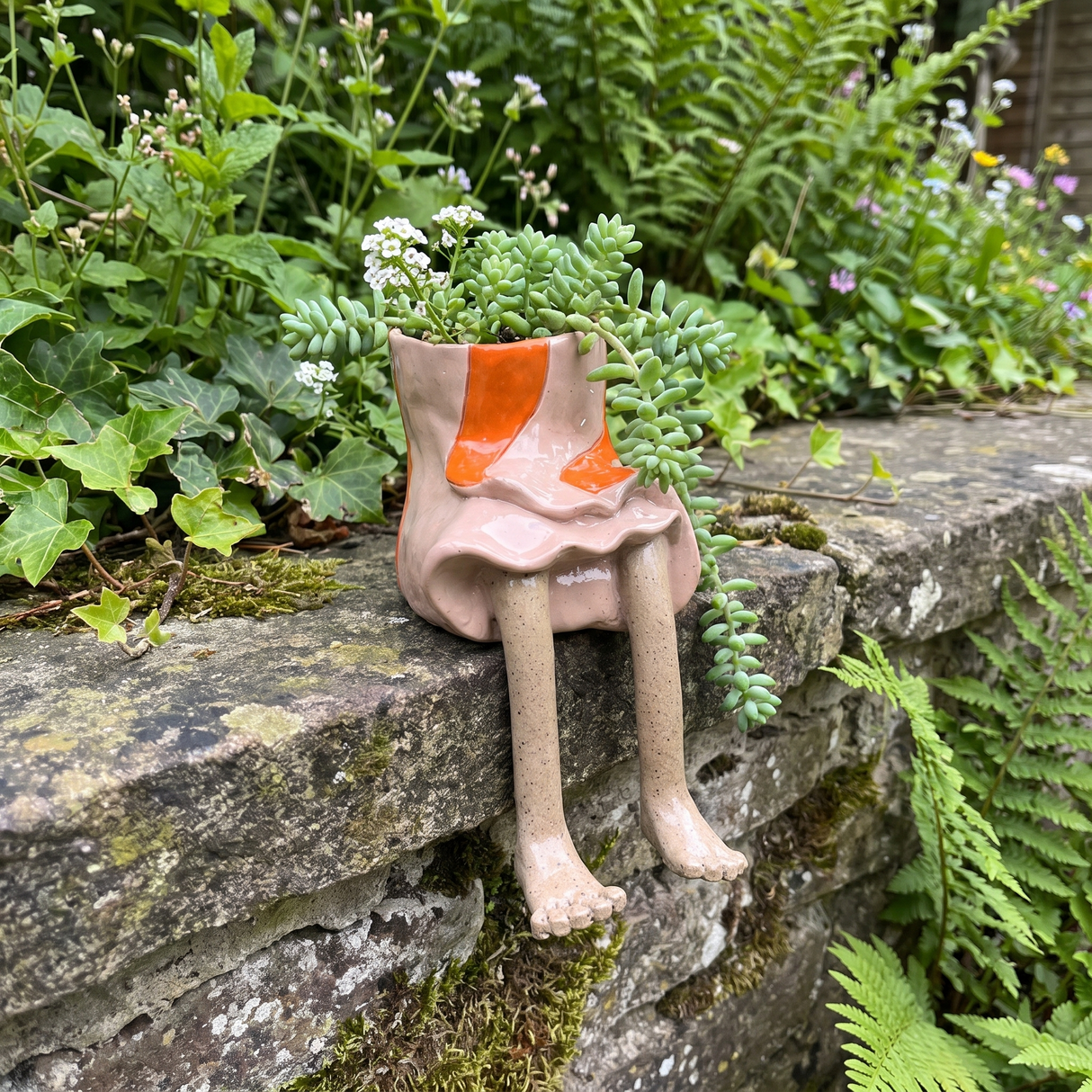 Dangling-Legs Character Planter Pot