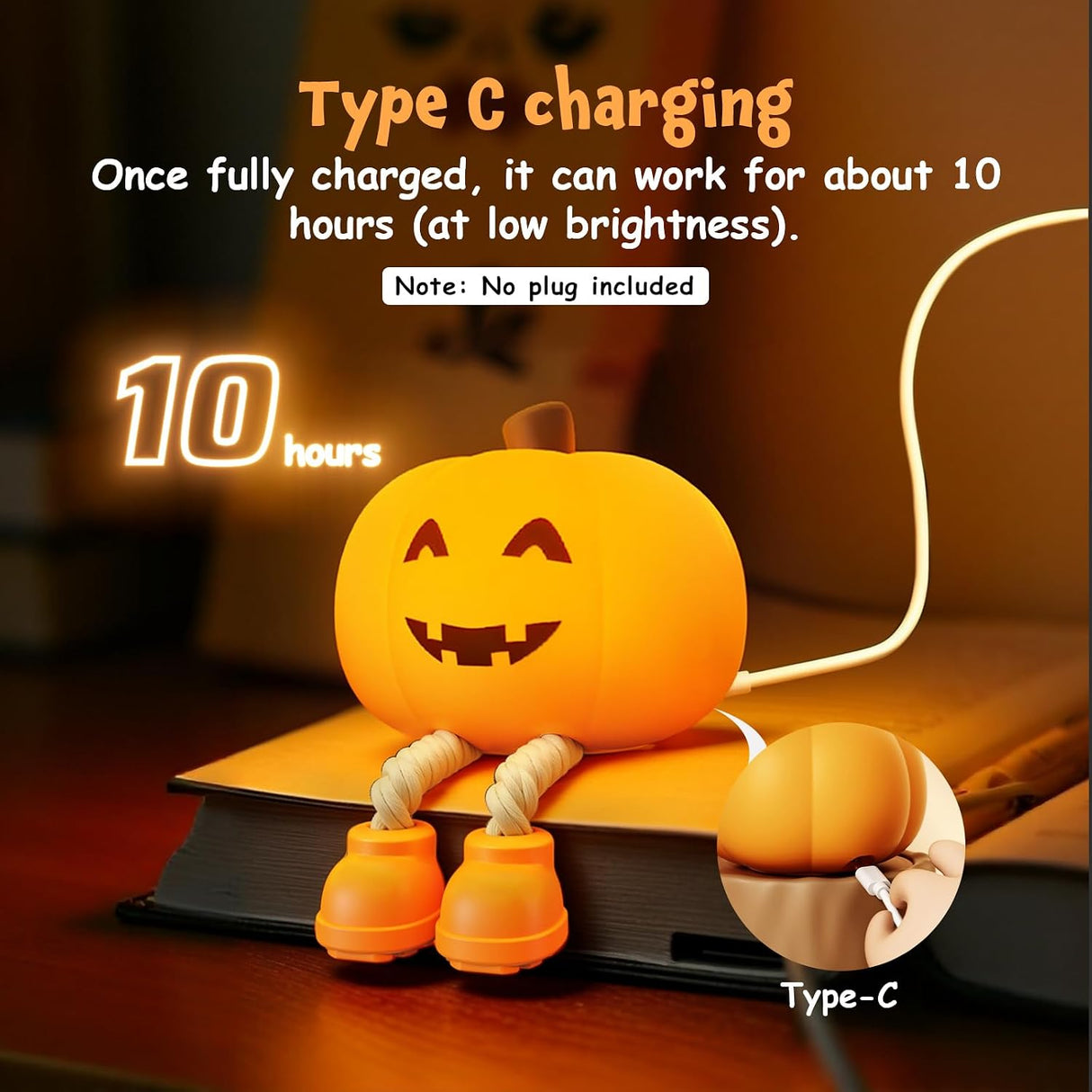 Rechargeable Silicone Pumpkin Night Light