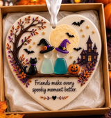 Halloween Friendship Pumpkin Ceramic Ornament