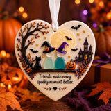 Halloween Friendship Pumpkin Ceramic Ornament