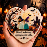 Halloween Friendship Pumpkin Ceramic Ornament