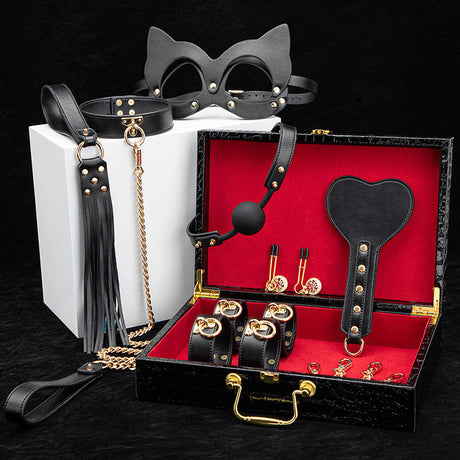 Portable Erotic Leather 8 Pieces Bundled Bondage SM Toys
