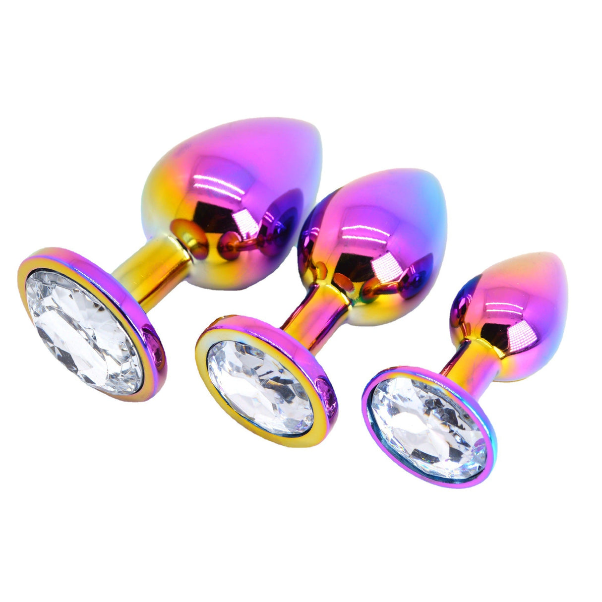 Jewel Butt Plug | Colorful Metal Butt Plug Portable Gem Butt Plug Set-2