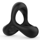 Anillo de retardo con vibración de silicona para pene, con triple bloqueo