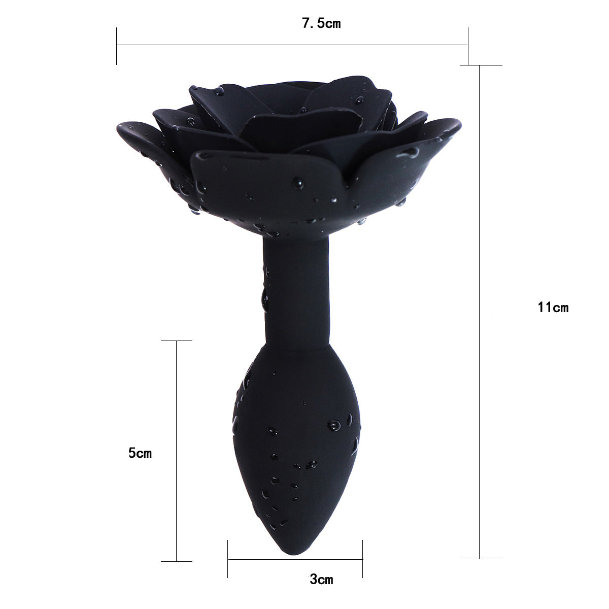 Rose Black Butt Plug Training Anal Plug Backyard Sex Toys-6