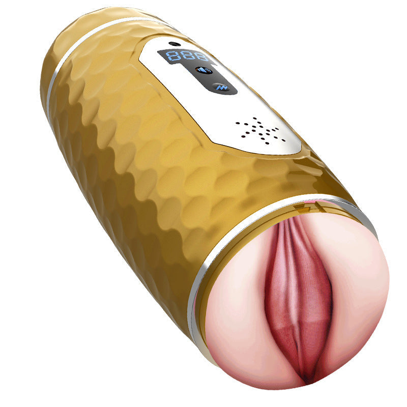 Vibrating Pocket Pussy With Screen Display Counting Heating Blowjob-3