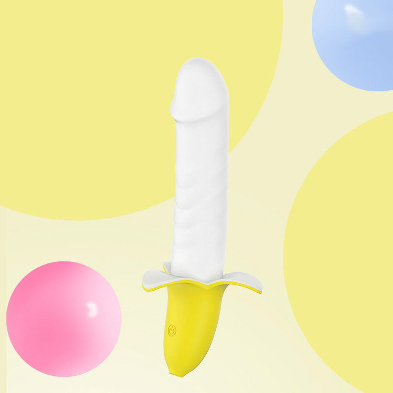 Silicone Banana Dildo Automatic Retractable Masturbator