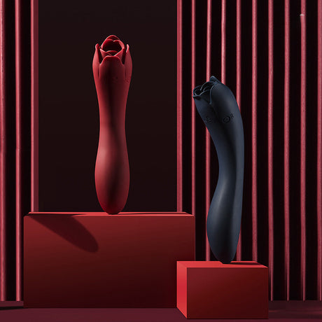 Rose Tongue Vibrator - Female Masturbator Bendable Vibrating Dildo-6