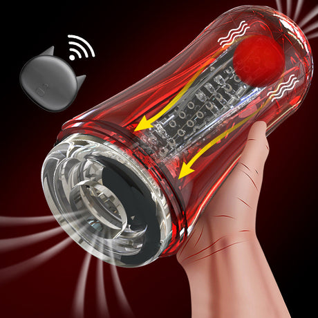 SEDUCEI Masturbation Cup Vibrating Suction Transparent Blowjob Toy-10