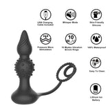 Remote Control Vibrating Anal Beads | Silicone Thrusting Butt Plug-3