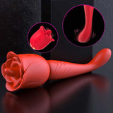 10 Frequency Licking Tongue Vibrating Rose Masturbation Stick