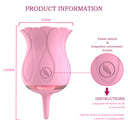Vibrador con pétalos de rosa, succión de aire y estimulador de pezones y clítoris.