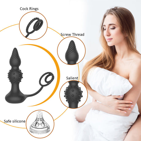 Remote Control Vibrating Anal Beads | Silicone Thrusting Butt Plug-6
