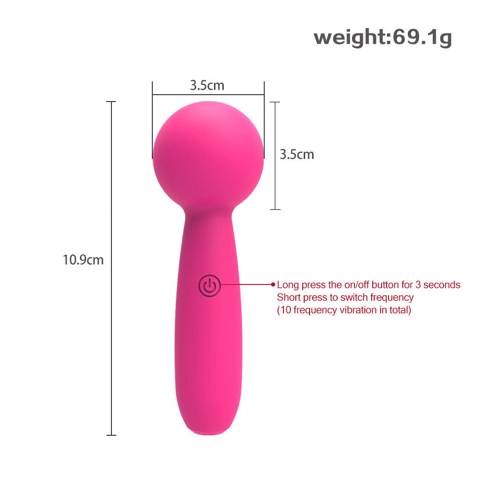 10 Frequency Small Light Cannon Magic Wand Rechargeable Bullet Vibrator