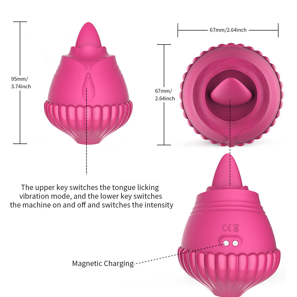 New Rose Vibrator Female Tongue Licking Clitoris Masturbator
