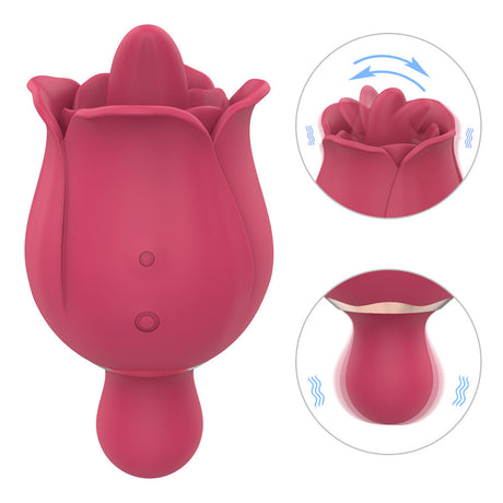 9 Frequency Rose Vibrators Vibrating Tongue Clitoris Stimulator
