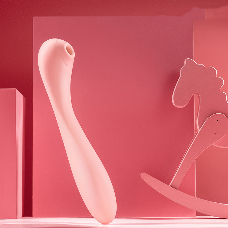 Flexible Pink Vibrating Dildos with Vibrating Suction