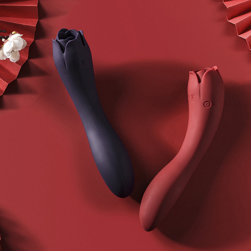 Rose Tongue Vibrator - Female Masturbator Bendable Vibrating Dildo-7