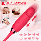 Rose Vibrator With Bullet Tongue| Strong Sucking Rose Suction Vibrator