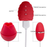 Double Tongue Licking Rose Vibrator Female Masturbation Vibrating Egg