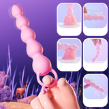 12 Frequency Pink Vibrating Anal Beads G-spot Stimulator